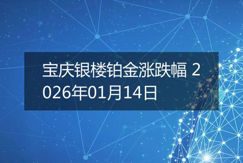 宝庆银楼铂金涨跌幅 2026年01月14日