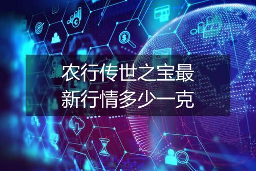 农行传世之宝最新行情多少一克
