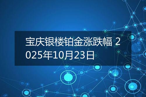 宝庆银楼铂金涨跌幅 2025年10月23日