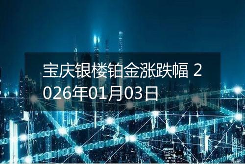 宝庆银楼铂金涨跌幅 2026年01月03日