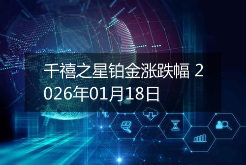 千禧之星铂金涨跌幅 2026年01月18日
