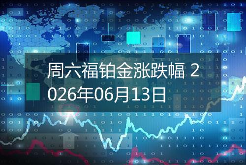 周六福铂金涨跌幅 2026年06月13日