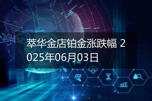 萃华金店铂金涨跌幅 2025年06月03日