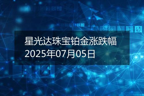 星光达珠宝铂金涨跌幅 2025年07月05日
