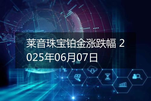 莱音珠宝铂金涨跌幅 2025年06月07日