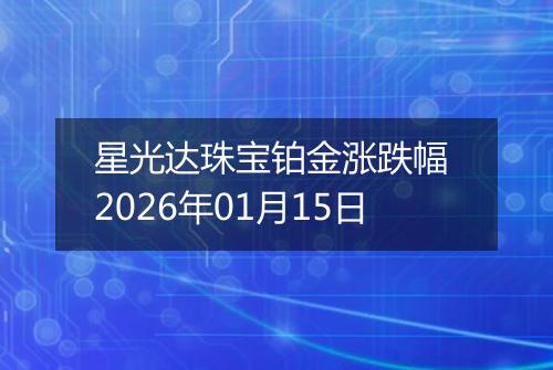 星光达珠宝铂金涨跌幅 2026年01月15日